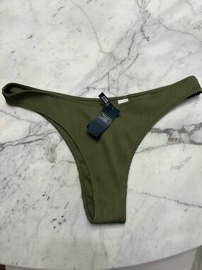 Abercrombie & Fitch Olive Ribbed Bikini Bottom
